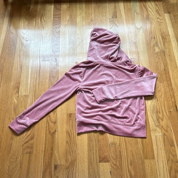 Girls velour hooded sip up sweatshirt size L 12/14 - Picture 3 of 3